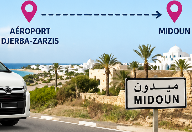 Transfert Aéroport Djerba-Zarzis vers Midoun